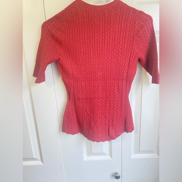 NWT Sezane Pull Lislie Red Cable Knit Jumper Terre - Picture 6 of 9